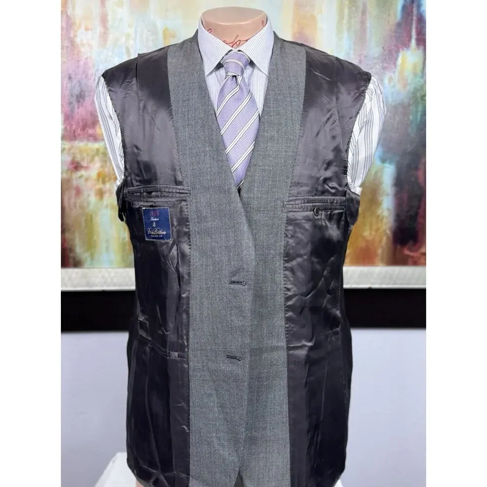 Brooks Brothers 1818 Madison Mens Gray Birdseye 2 Piece Suit 42R Pant 34/30